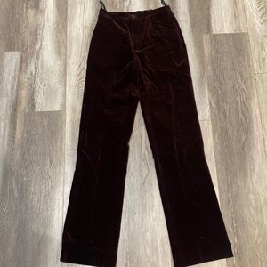 Stunning Burgundy Velvet Philippe Adec designer pants - Size 2